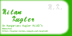 milan kugler business card